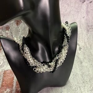 NWOT White House Black Market Beaded Pearl Layered Chain Statement Necklace